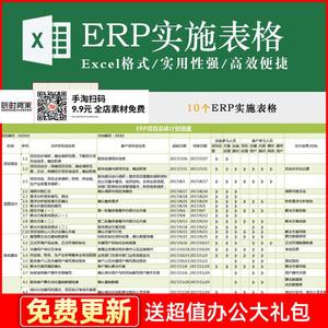 电商供应链erp实施表格出入库周计划模板软件项目计划进度流程图